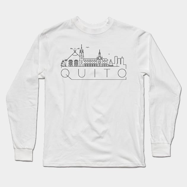 Quito Minimal Skyline Long Sleeve T-Shirt by kursatunsal